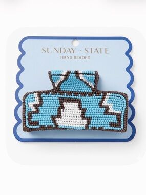 NWT ⚜️🩵⚜️ Sunday State Hand Beaded Southwestern Hair Claw Clip